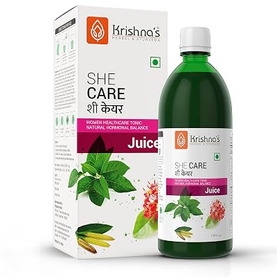KRISHNA'S HERBAL & AYURVEDA She Care Juice 1000ml, Herbal Supplement for Hormonal Balance, PCOS, PCOD, Period Pain Relie