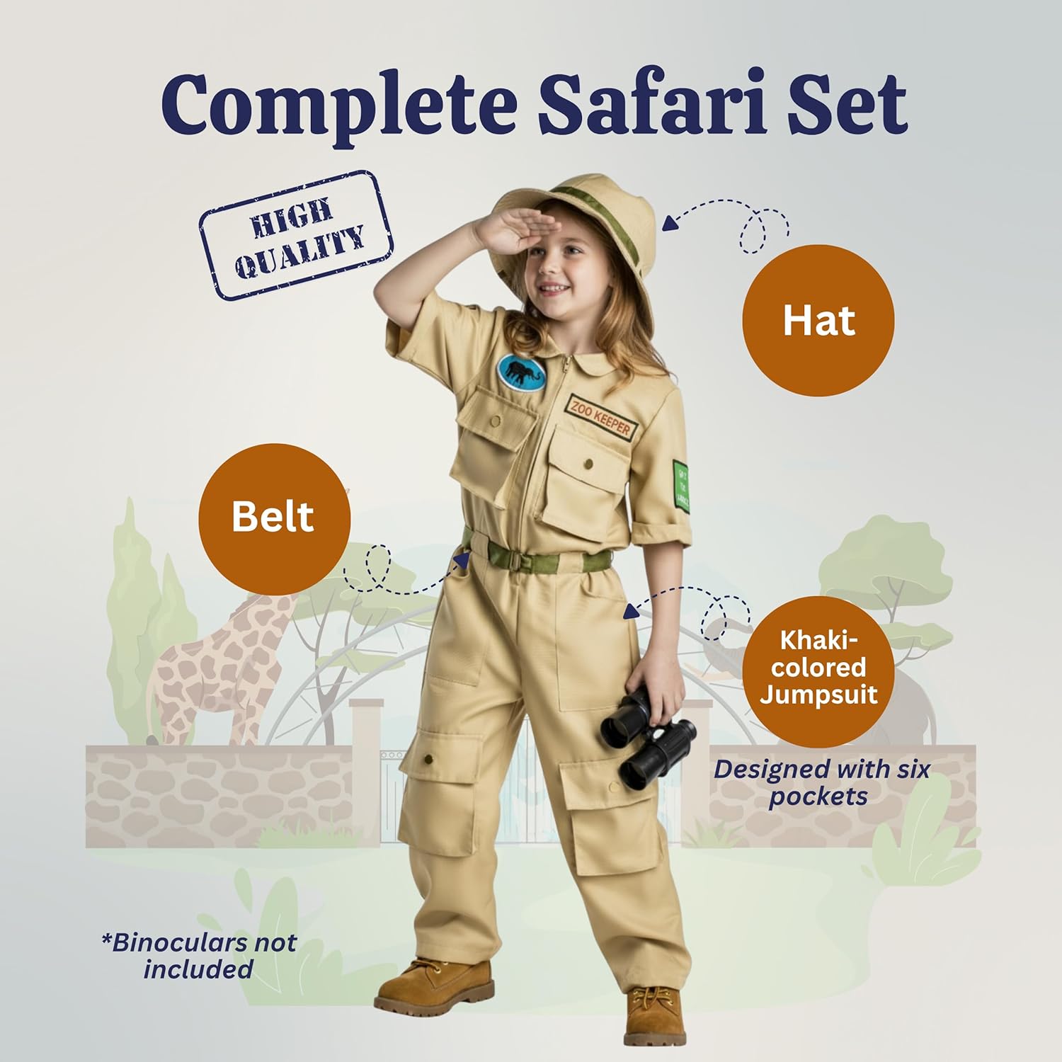 Dress Up America Zookeeper Costume For Kids - Safari Explorer Set For Boys And Girls - Image 2