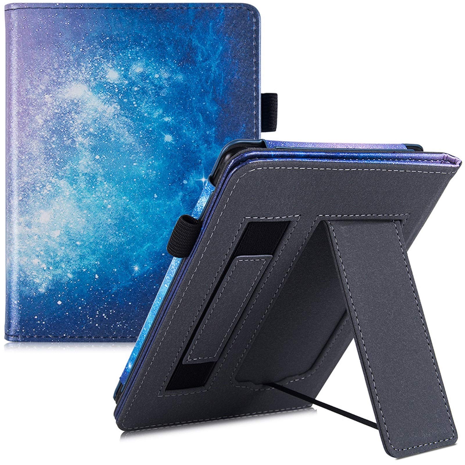 e-book reader cover, Stand Case For Kindle 10th Gen/Kindle 8th Gen E-Readers -PU Leather Protective Cover With Hand Strap/Auto Sleep Wake (Color : Galaxy, Size : For Kindle 8th Gen)