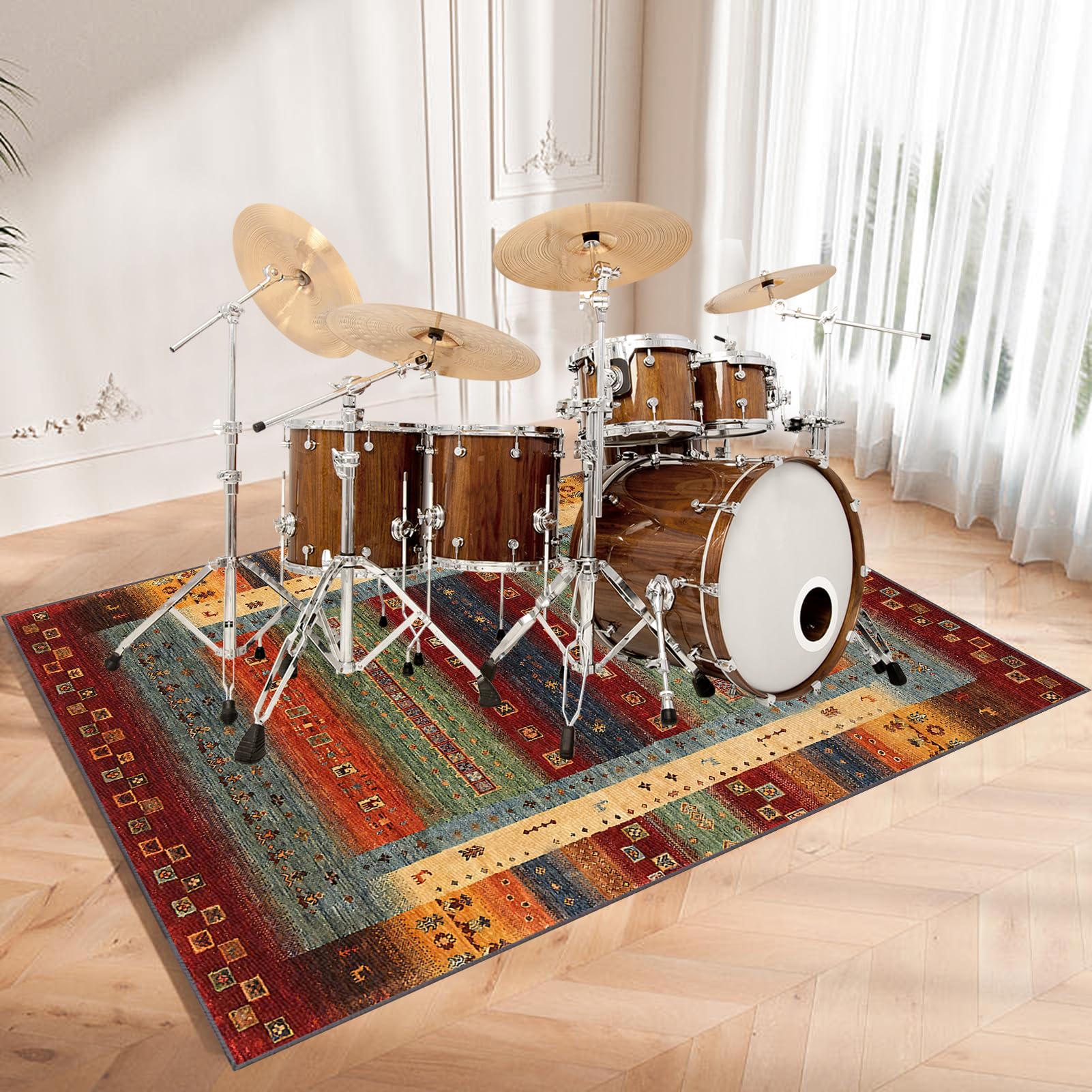 Alfombra Bateria Electronica, Alfombras Acusticas, Alfombrilla Insonorizada 160 x 100 cm Alfombra de Tambor para Caja Baterías Acústico Tambor y Instrumentos Musicales