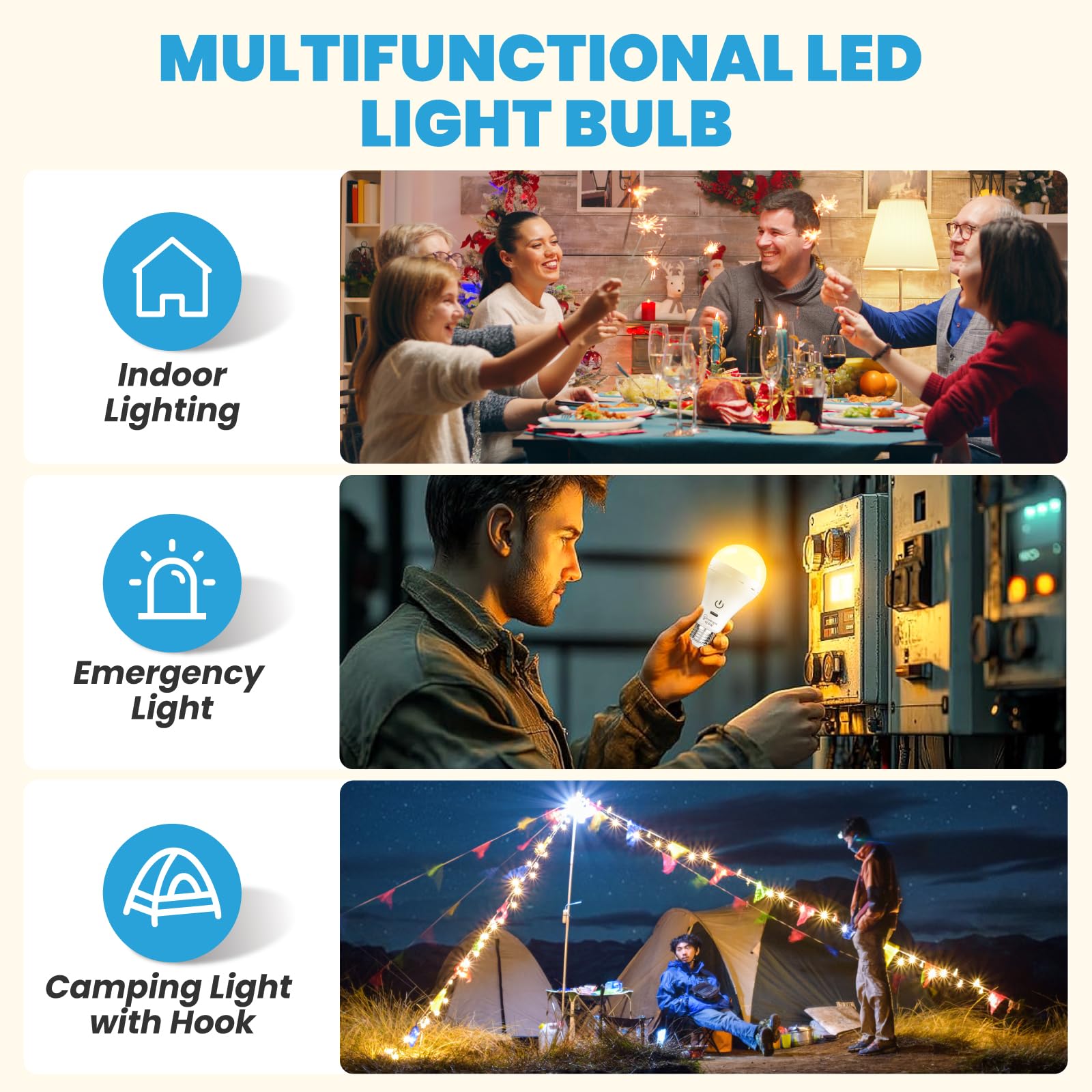TobeBright E27 Rechargeable Light Bulb with Remote - Image 2