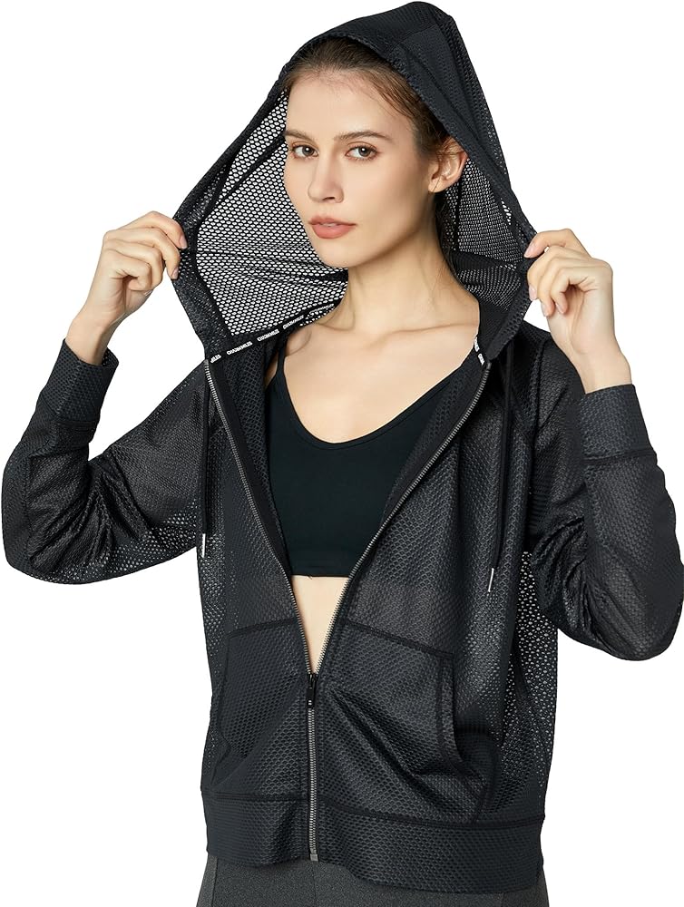 SHEER AIRY ZIP HOODIE