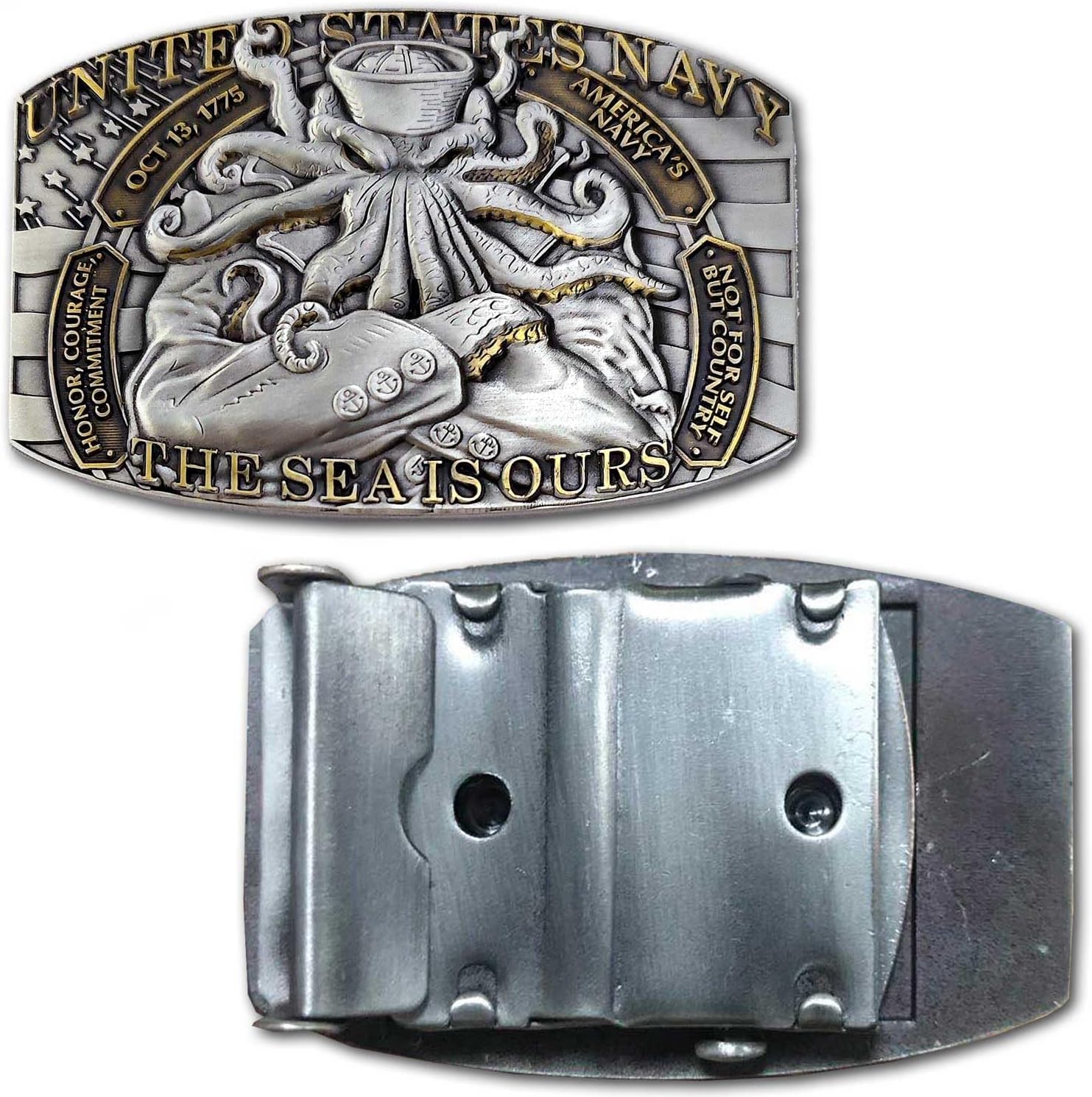 Navy Squid The Sea Is Ours Veteran Belt Buckle