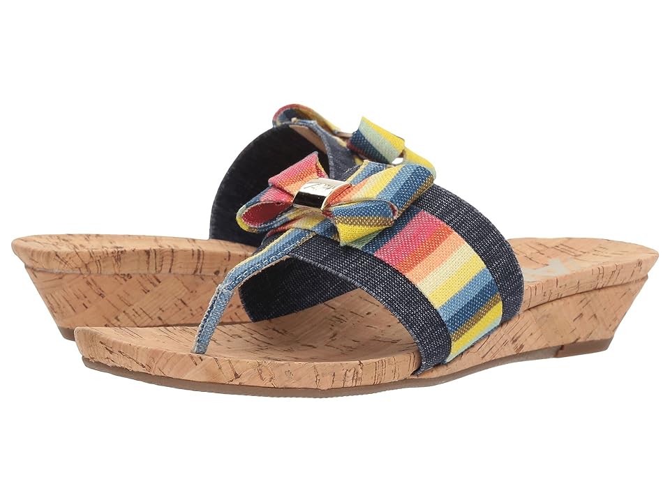 

Anne Klein Impeccable (Coral Multi/Blue/White Fabric) Women's Wedge Shoes