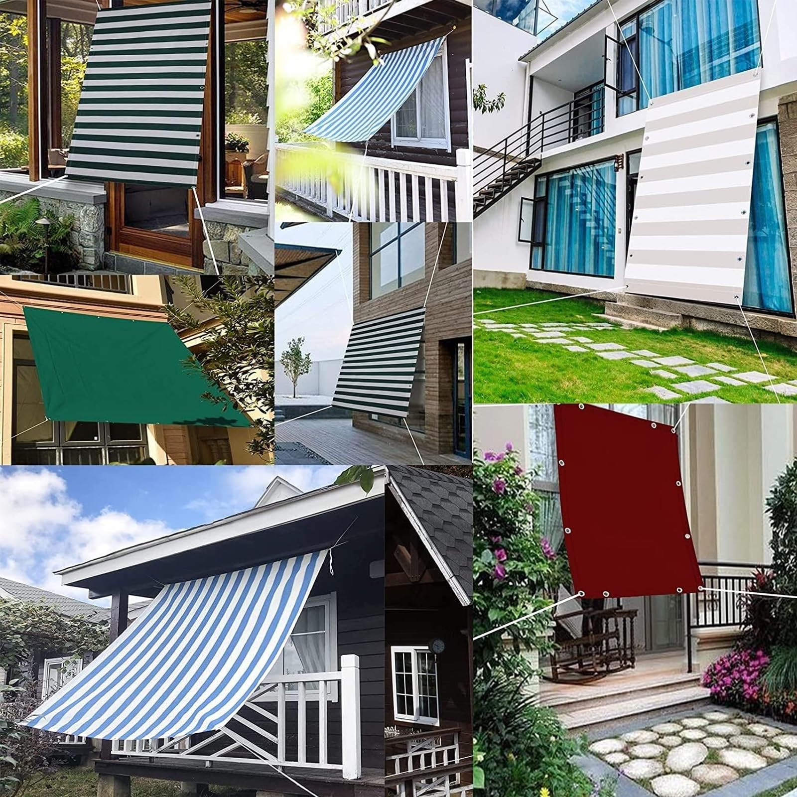 Tenda parasole a vela, impermeabile, per terrazza esterna, ideale per rinfrescare e ventilare l'estate, perfetta per feste ed eventi
