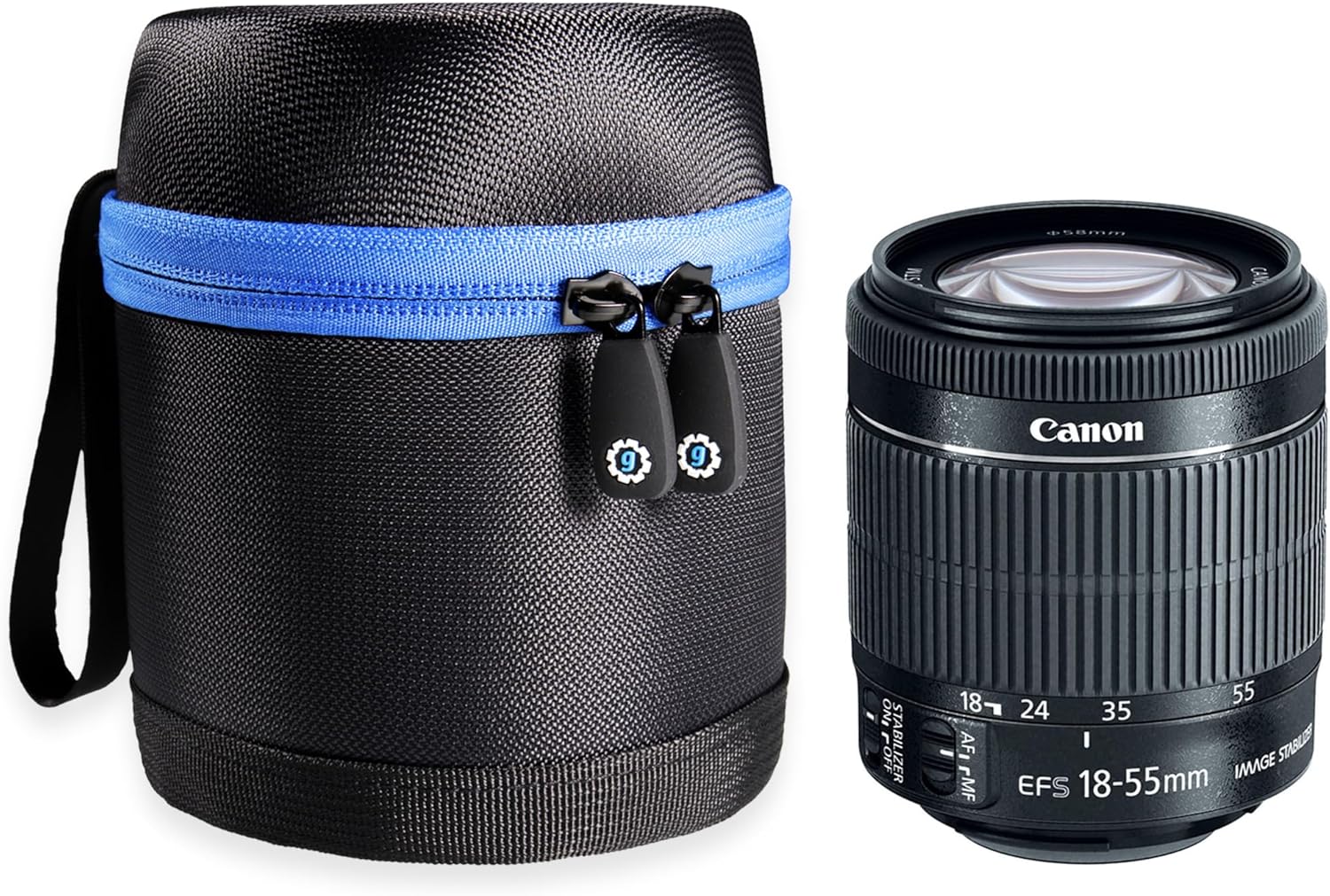 getgear Ultra Strong DSLR Camera Lens case, Compatible with Medium Size Lens from Canon, Sony, Nikon, Olympus, Fuji, Pentax, Panasonic, Leica, Sigma, Tamron, and More (Black Medium)