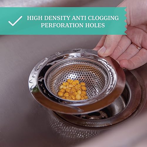 Miniatura 5 de Cesta coladora para fregadero de cocina, colador de drenaje de fregadero de acero inoxidable libre de óxido, paquete de 3 coladores de drenaje de