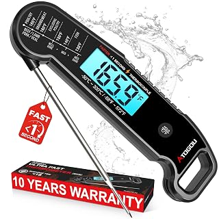 Atogou Professional Meat Thermometer Digital, <1 Sec Instant Read, Black | ±0.5℉Accuracy, IP67 Waterproof, Thermocouple Sensor Probe, with Hold, Magnetic Back, for Kithchen, BBQ, Grill for Men Him Dad - Amazon product rated Grade A