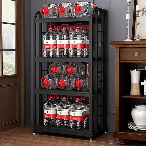 Miniatura 5 de Estante de cocina de 4 niveles, soporte para horno de microondas, estante de almacenamiento de utilidad, barra de café para sala de estar, oficina