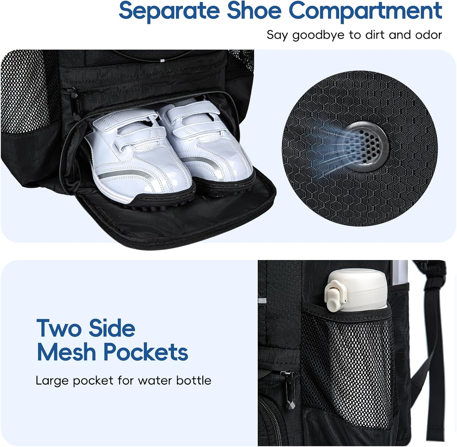 Lacrosse Bag for Kids and Youth, Lacrosse Backpack with Helmet Holder and Shoes Compartment, Waterproof Field Hockey Gears Bag for Boys & Girls - Image 5