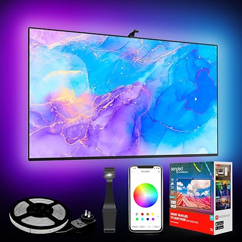 Sengled Envisual - Luces LED de TV compatible con sincronización de TV fuera de línea retroiluminación LED de TV con cámara para televisores de 70 a Sengled Envisual - Luces LED de TV compatible con sincronización de TV fuera de línea retroiluminación LED de TV con cámara para televisores de 70 a