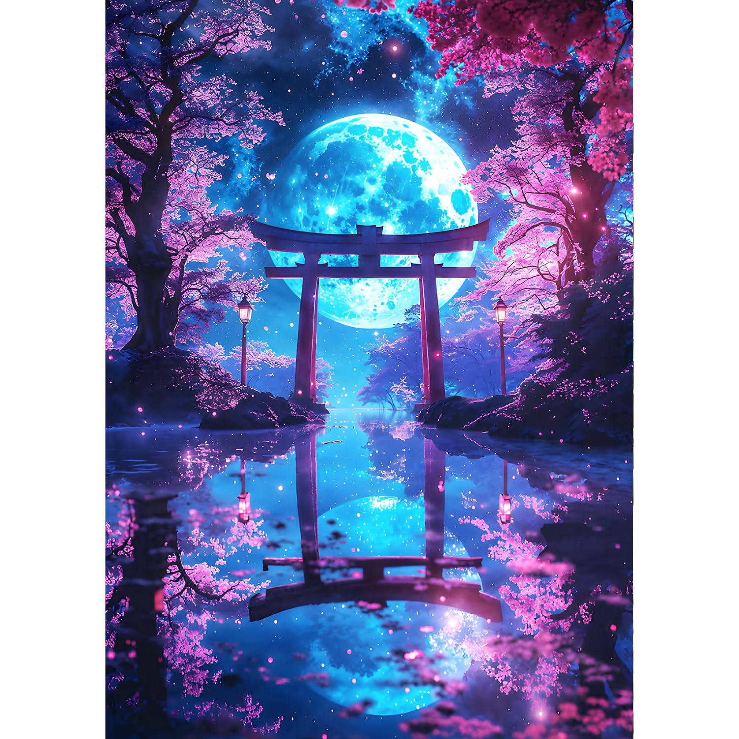 Kit Peinture Diamant 5D Mont Fuji Porte Torii - 30x40 Cm - Art Diamant Complet Pour Adultes Débutants - Déco Maison - 3