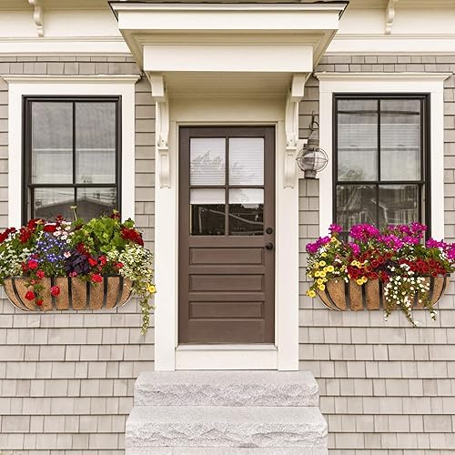 Miniatura 2 de Sekcen Maceta de barandilla para ventana, terraza, balcón, riel de 24 pulgadas, para porche, valla, patio, exterior, paquete de 2