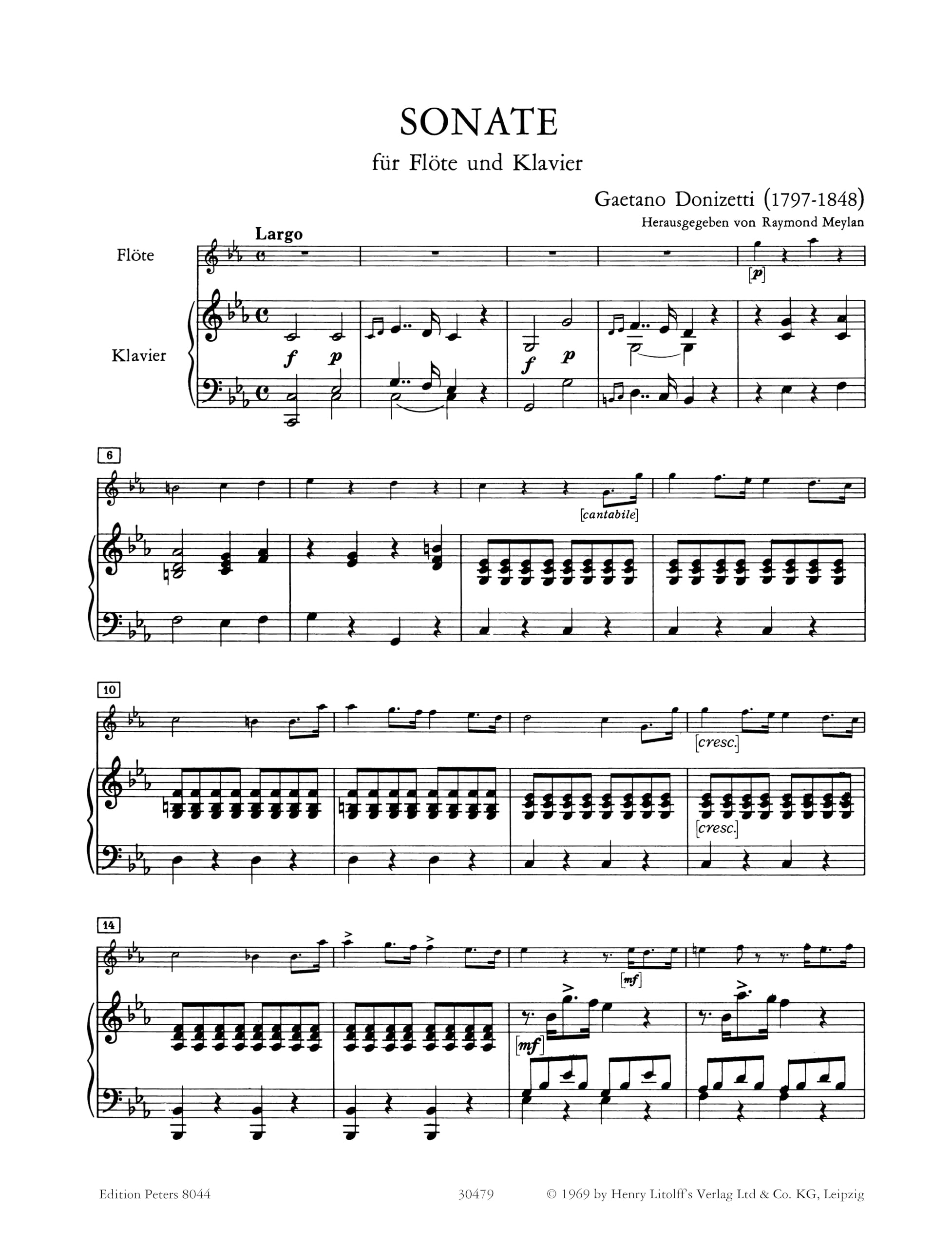 Donizetti Sonate, Flauto e pianoforte.