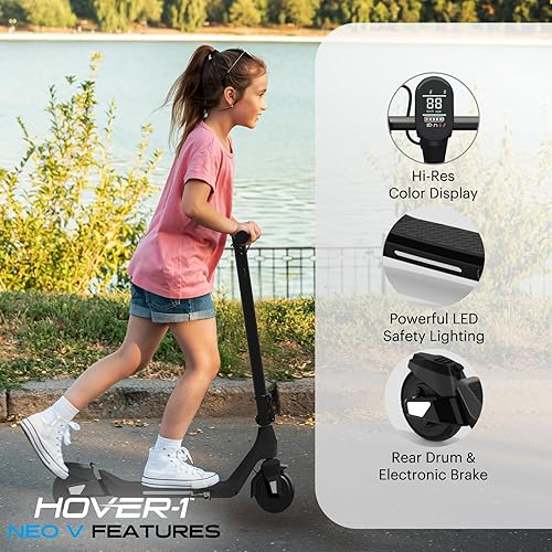 Miniatura 3 de Hover-1 Neo Family Foldable Electric Scooter with 300W250W200W Rated Brushless Motor, 161412 mph Max Speed, 8.5"6.5 Wheels, 107 Mile Range Commuting