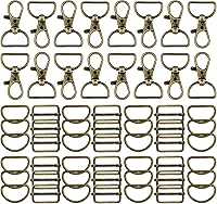 Vista 14 de Hotop 56 anillos en D para bolsa, bolsa, accesorios para hacer bolsas, hebillas y manualidades (negro, 0.98 pulgadas)