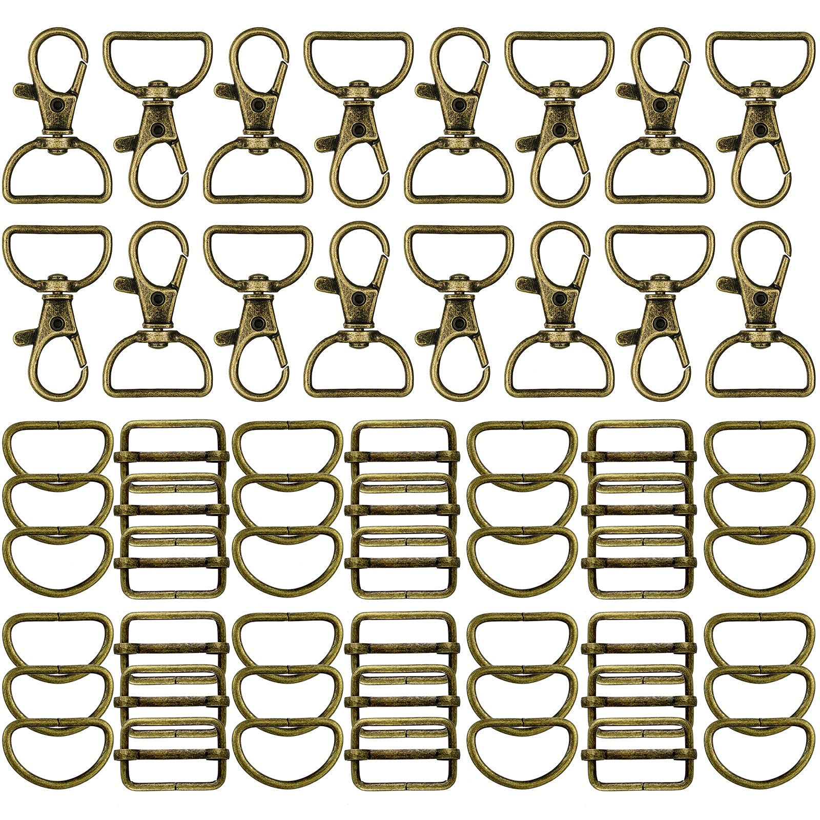 Photo 1 of 56 Pieces D Rings for Purse Bag Hardware Purse Hardware for Bag Making Buckles Craft (Bronze,25 mm)