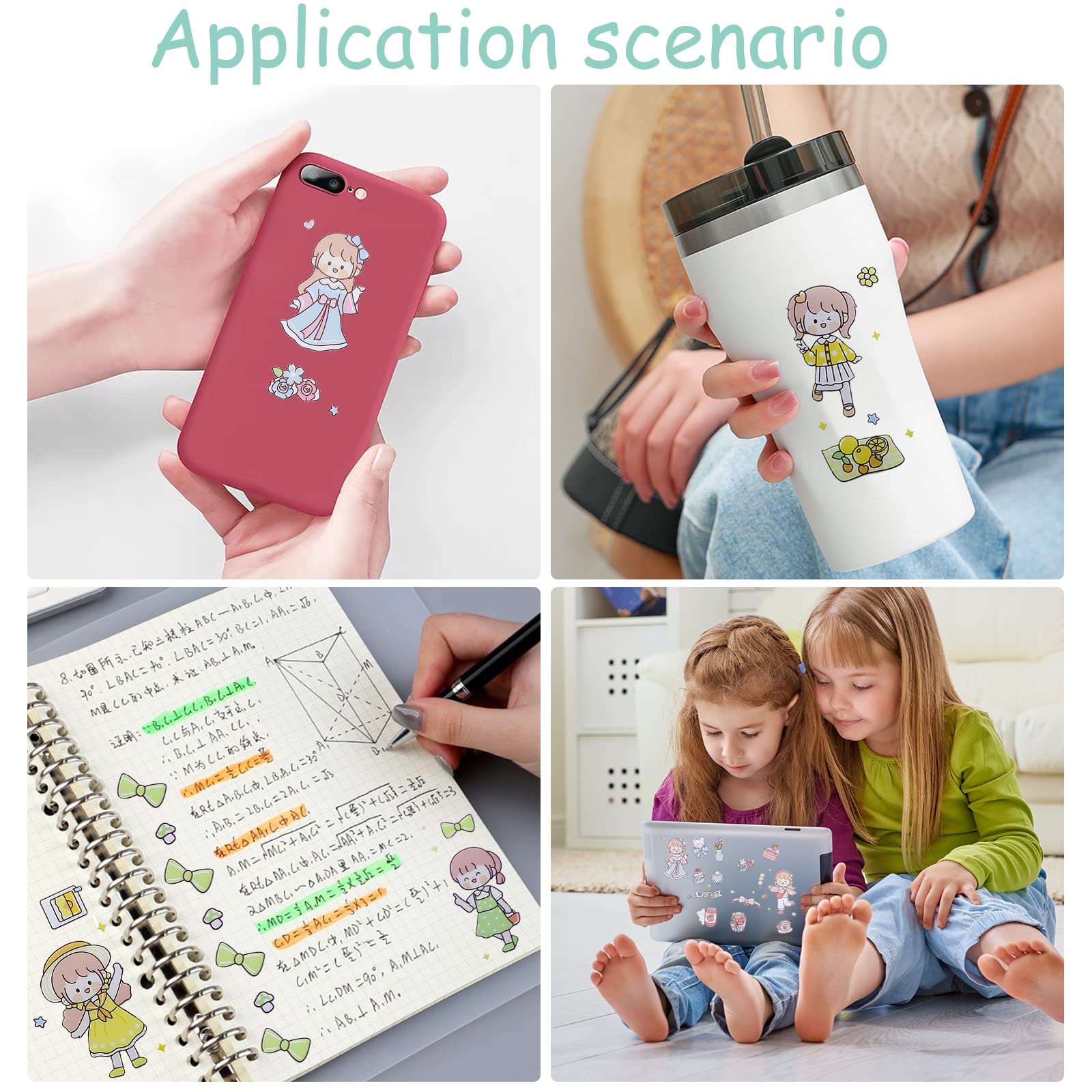 100 Pièces Kawaii Autocollant Dessin Animé Mignon Kawaii Autocollant Stickers Dessin Ours Animé Mignon Pour La Décoration Journal Album Livre De Coupe En Papier Bloc-notes