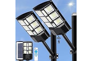 ZJOJO 2800W LED Solar Street Light with Motion Sensor and Remote