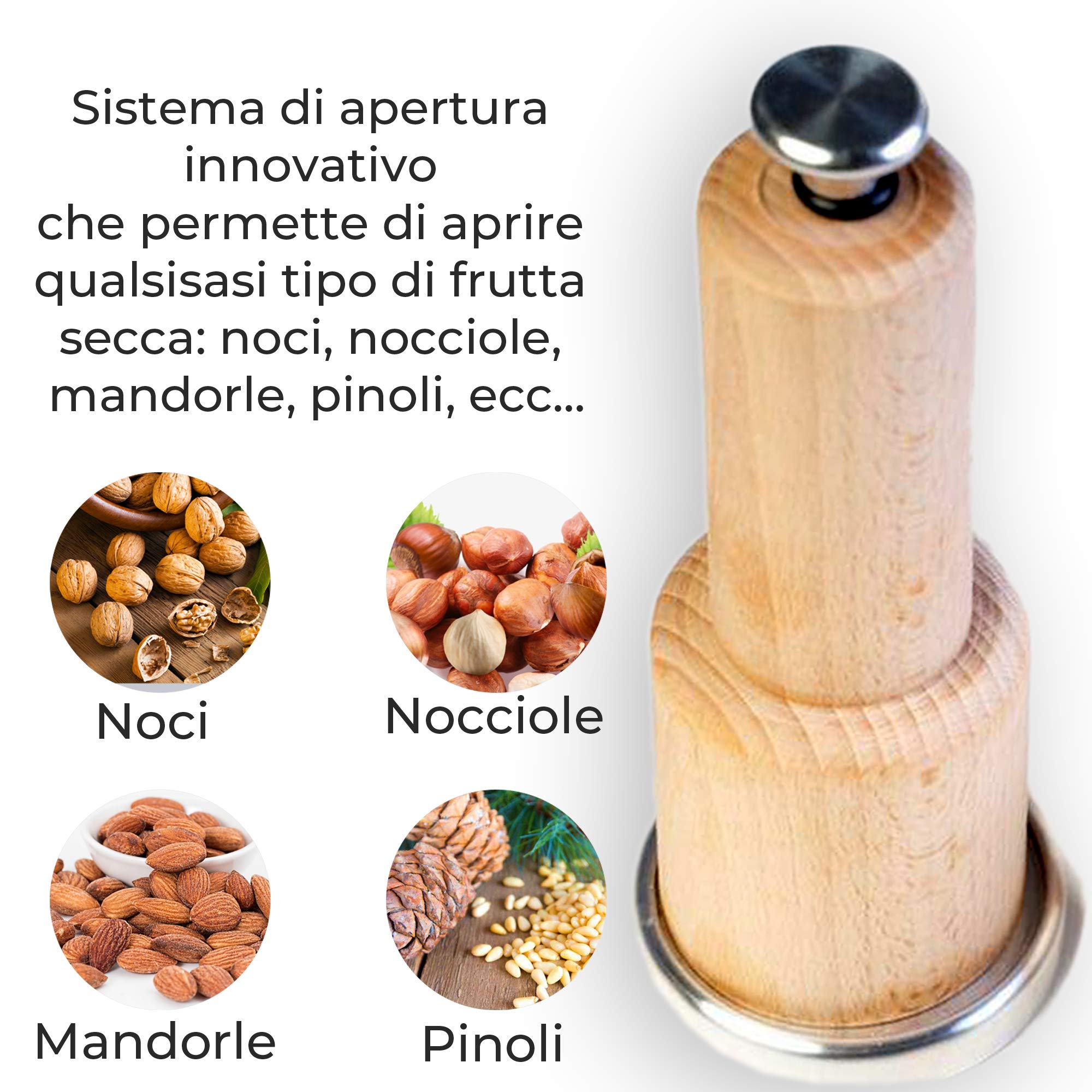 2 Schiaccianoci In Metallo Per Noci E Frutti Di Mare - Acciaio Inox Con Impugnatura Antiscivolo - Foto 1