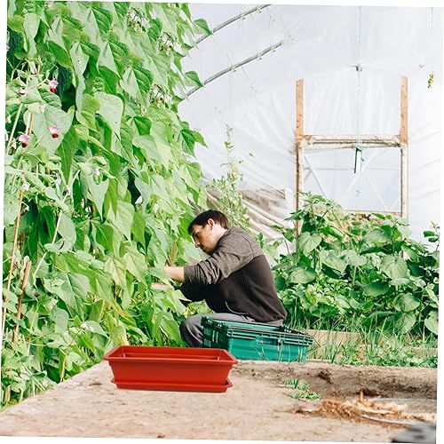 Miniatura 6 de Yardwe Maceta de cultivo de flores, caja de ventana con bandeja de plástico rectangular para plantas, macetas para alféizar de ventana, patio,