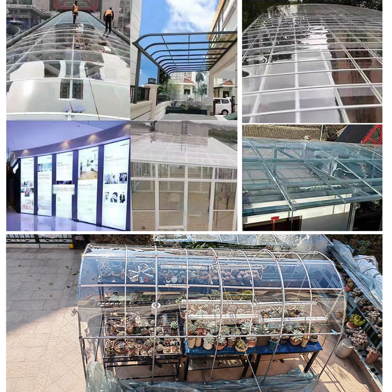 Klare Kunststoffplatten Outdoor-Acrylplatten Für Gazebo Pergola Dach, 2 3 4 Mm Rolle Klar Große Gewächshaus-Paneele Für Kunsthandwerk/Haustierschutz/Fenster, Glas-Ersatzplatte (Color : 2mm, Size :