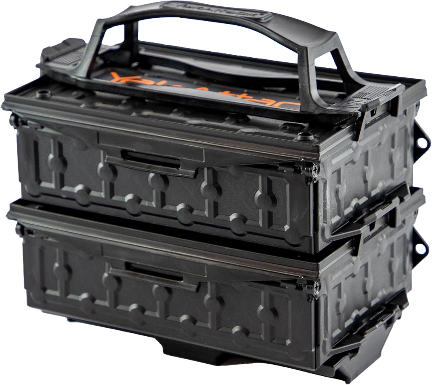YakAttack Fully Loaded TracPak Combo Kit - Black | Includes 2 Stackable Storage Boxes | Quick Release Handle & Base | 3 Internal Trays | Track & Surface Mount Hardware | Made in USA