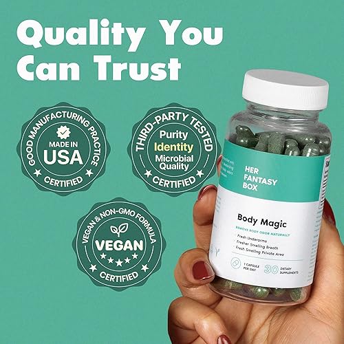 Miniatura 5 de Her Fantasy Box Body Magic  Cápsulas de clorofila - 30 cápsulas veganas para desintoxicación, digestión, salud intestinal, soporte para la piel y