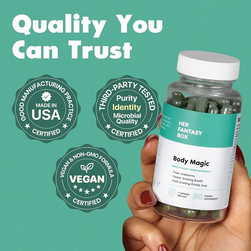 Her Fantasy Box | Body Magic | Chlorophyll Capsules - 30 Vegan Capsules for Detox, Digestion, Gut Health, Skin Support, and Oily Skin - Natural Energy Booster image 5