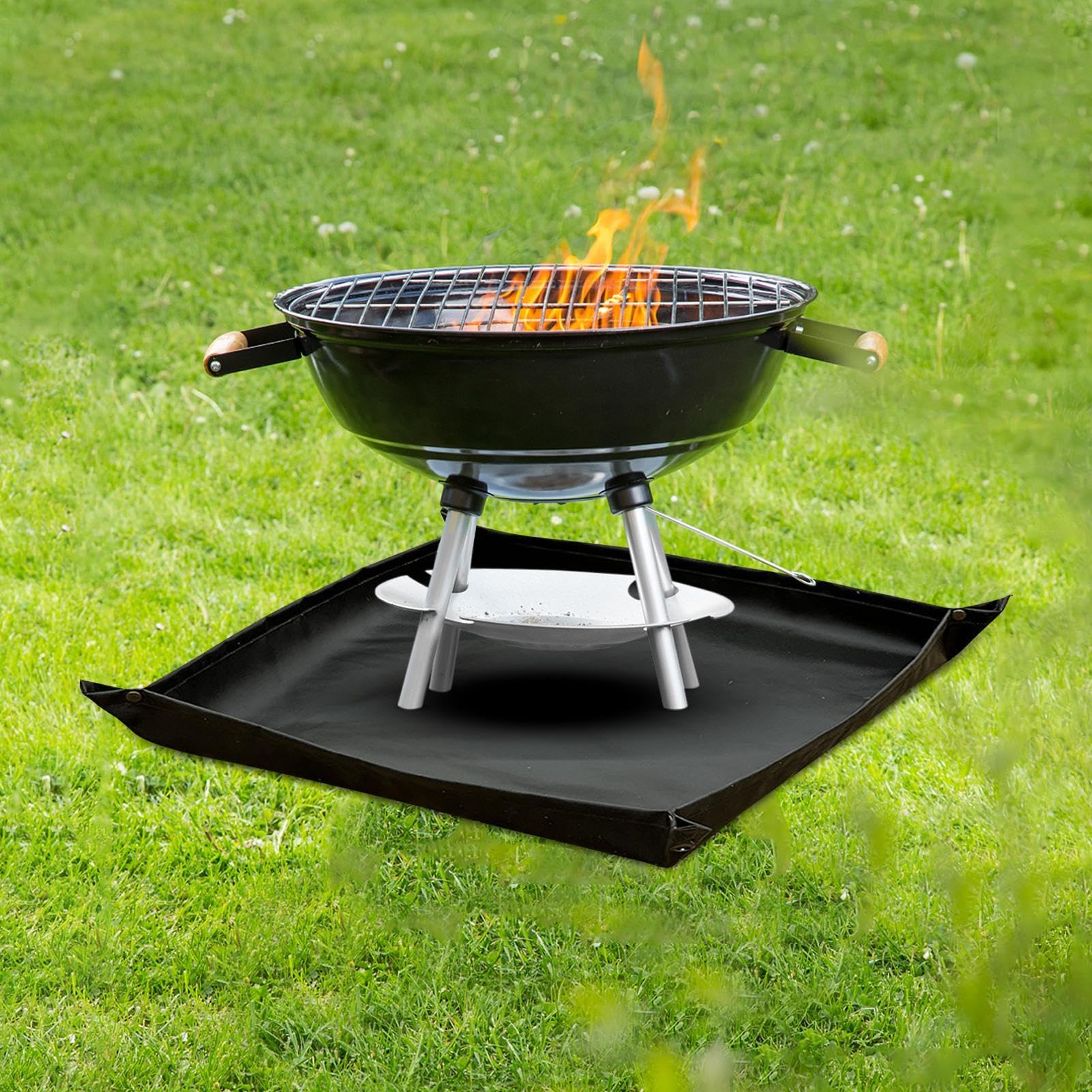 Camping Fire Pit Heat Mat, Fire Pit Patio Protection Mat, Reusable Barbecue Fire Pit Mat, Heat-resistant Mat For Grilling, Outdoor Fire Pit Accessories, Camping Stove Protective Mat, Patio Fire Pit