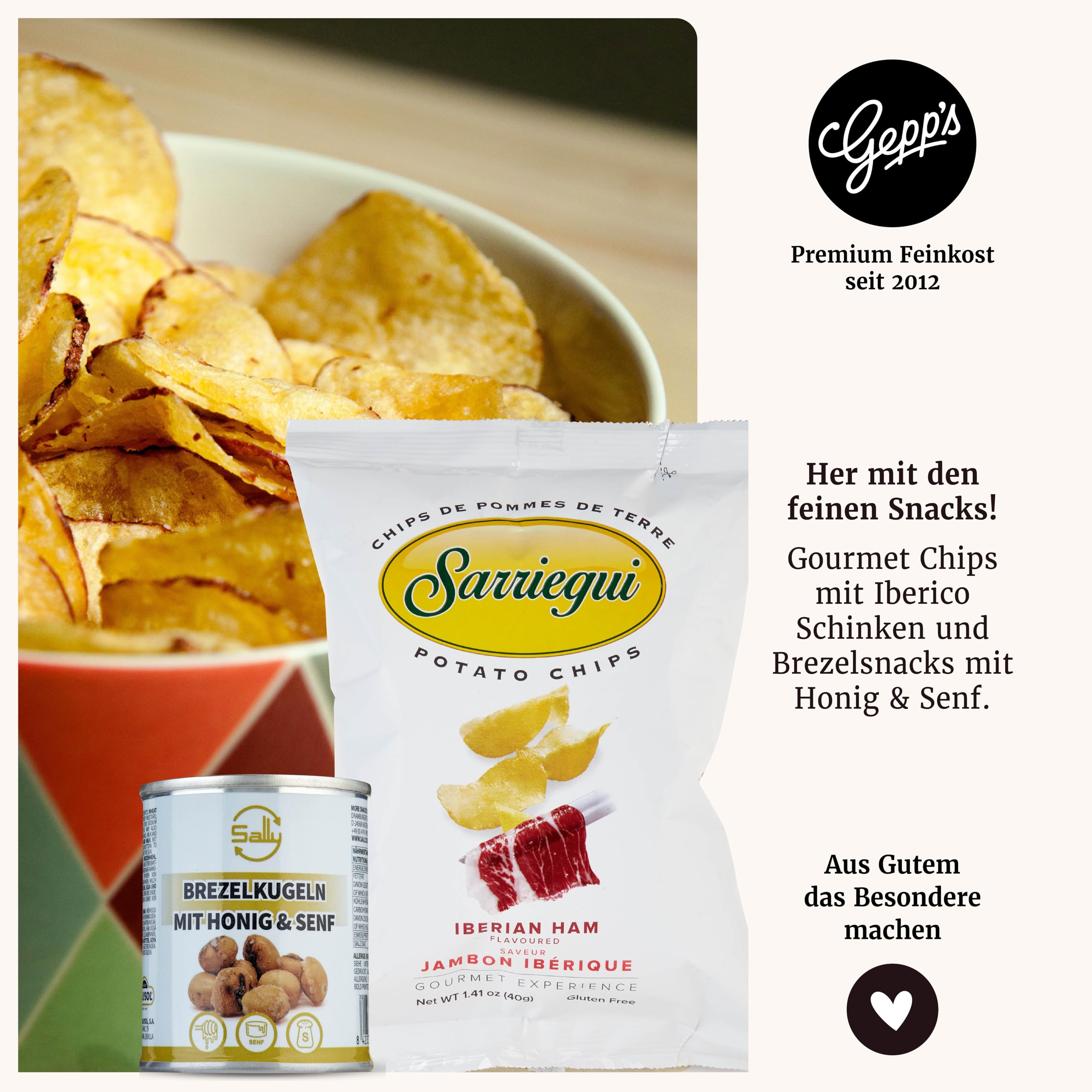 Gepp’s Feinkost Geschenkset Männer Gentlemen’s Selection Geschenkkorb mit Spezialitäten Whisky Pasta Pesto Mezzanotte Iberic Ham Chips