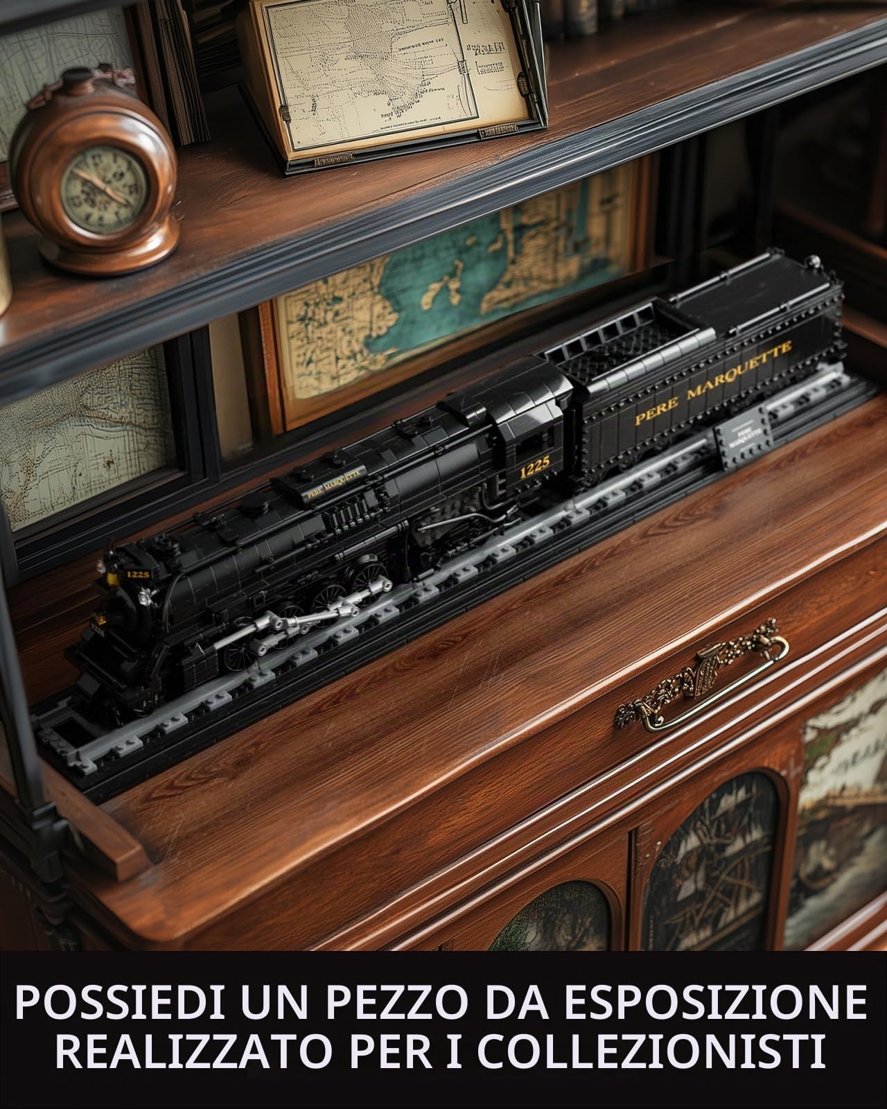Nifeliz 1225 Set di costruzione di locomotive, giocattolo classico modello di treno a vapore per collezionisti adulti, esposizione e regalo (1.587 PCS, NF10323)