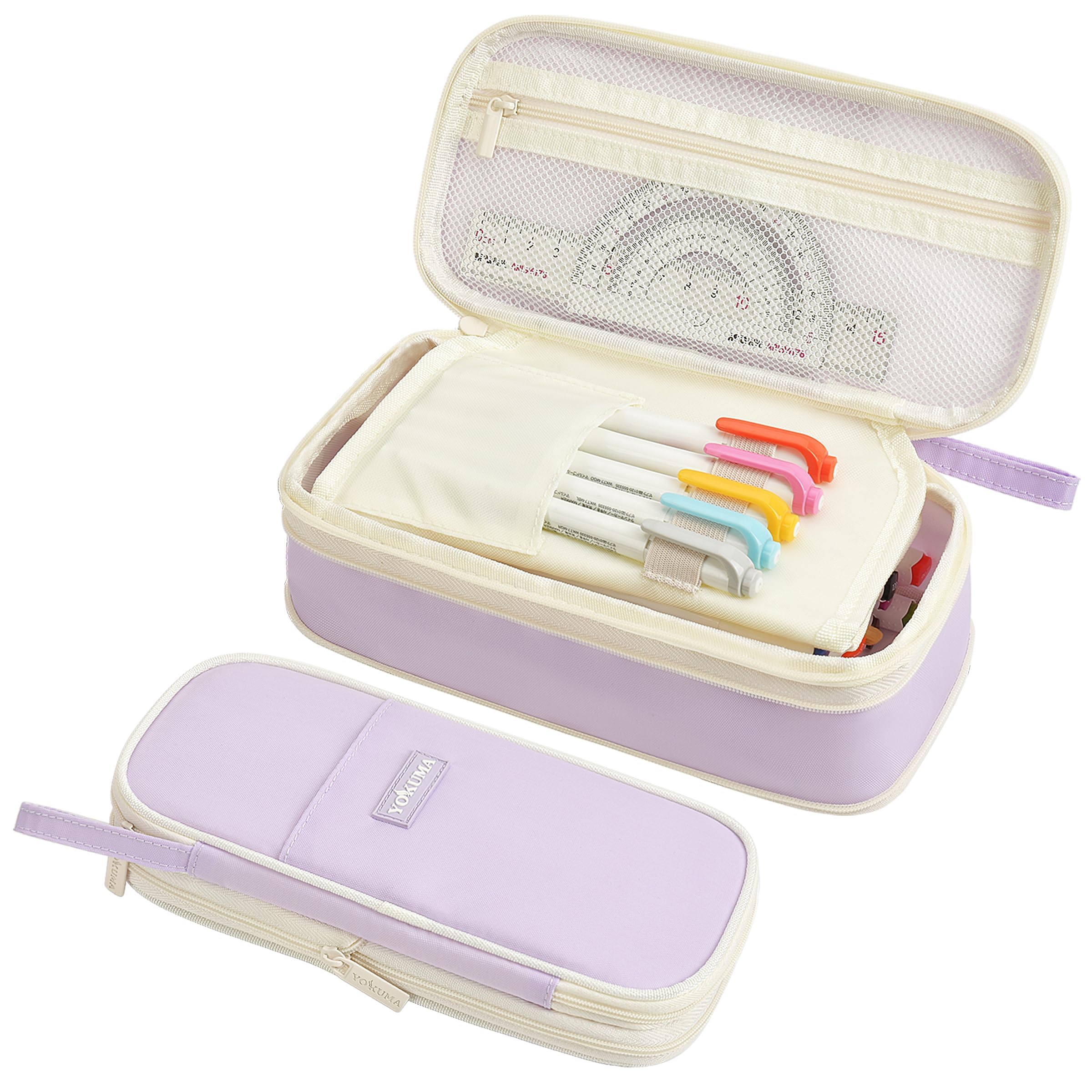 YOKUMA Pencil Case Cute Pencil Pouch for Girls Big Capacity Pen Bag Box, Kawaii Aesthetic College School Supplies for Student Teen Adults Preppy,