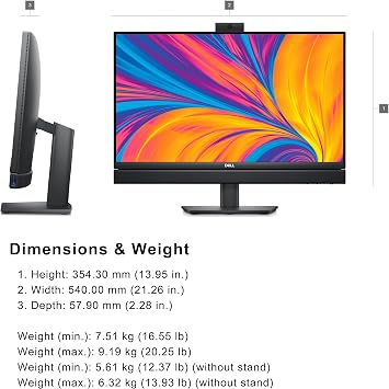 Dell OptiPlex 7420 7000 24 Business All-in-One Desktop Computer, 16GB DDR5 RAM, 512GB PCIe SSD, 14th Gen Intel 14-Core i5-14500T (Beat i7-13700T), 23.8 FHD, WiFi 6, USB-C, DisplayPort, Windows 11 Pro
