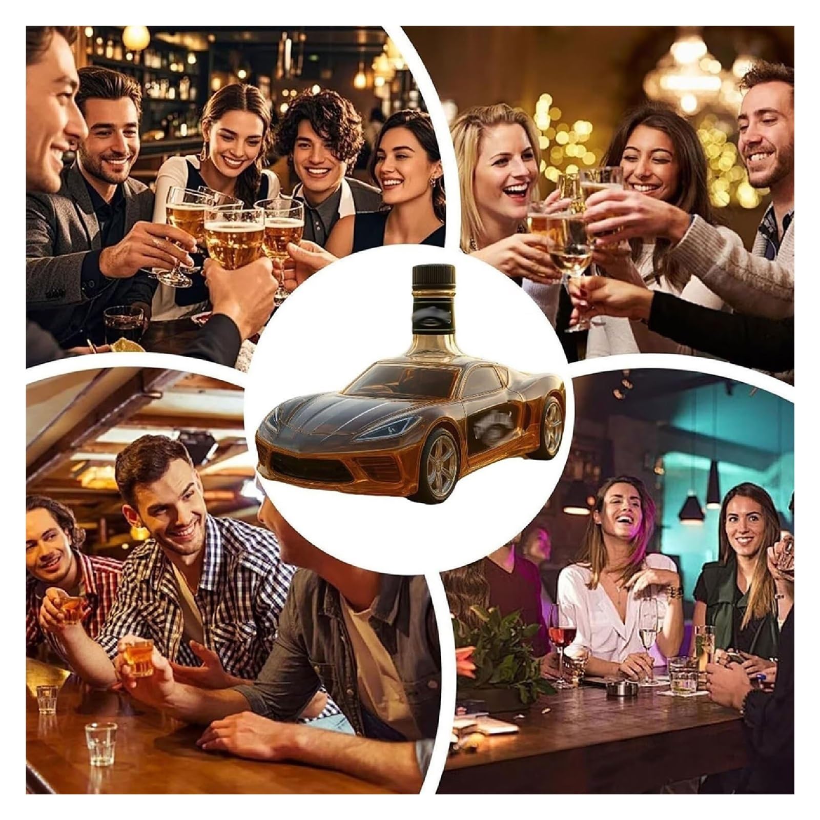 Amazon.com | BEHJSLQBE Whisky bottle car shape novel glass