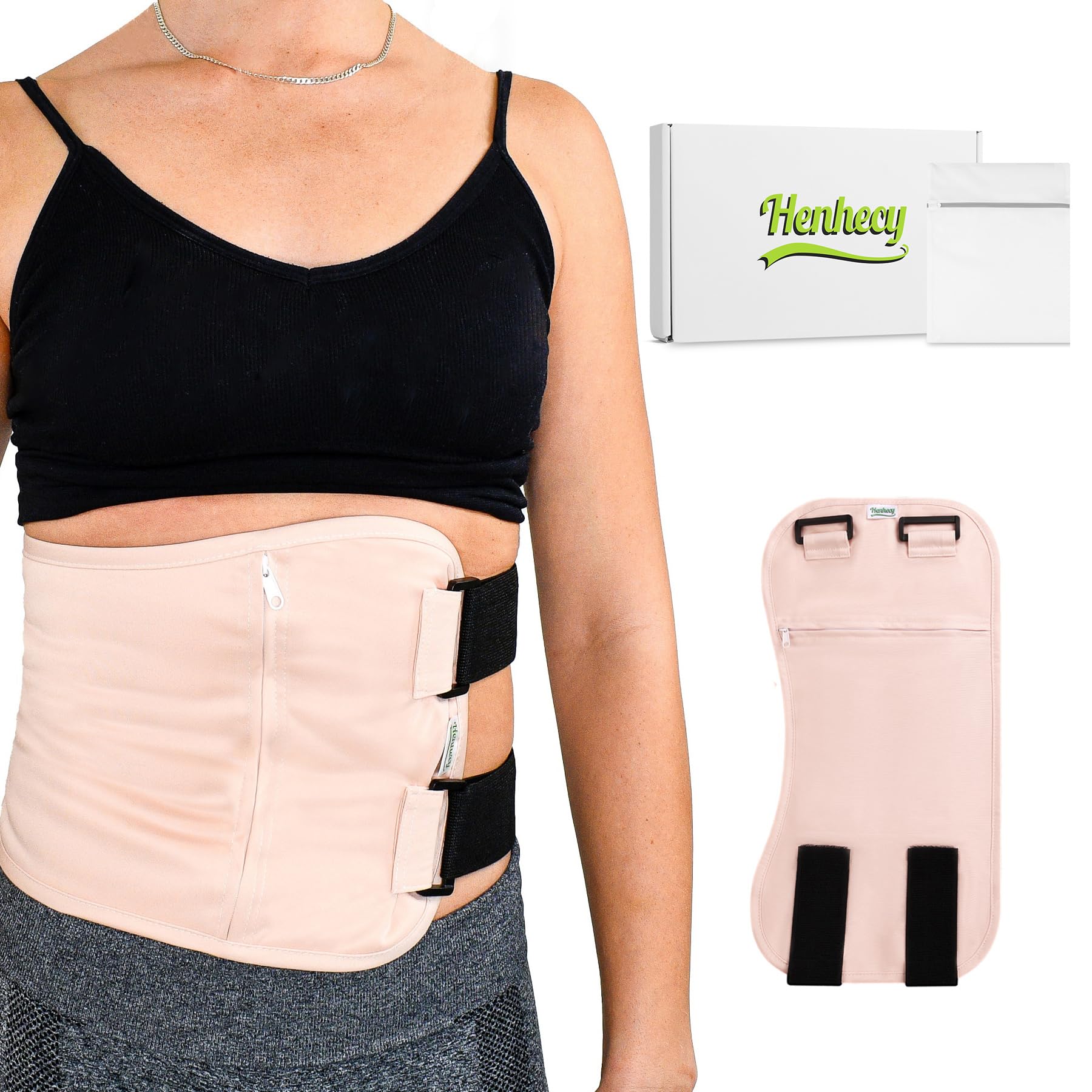 Castor Oil Pack Wrap for Stomach - Caster Oil Wrap for Liver Detox and Cleansing with Extra Pouch for Ice or Heating Pad - Soft Cotton, Reusable and