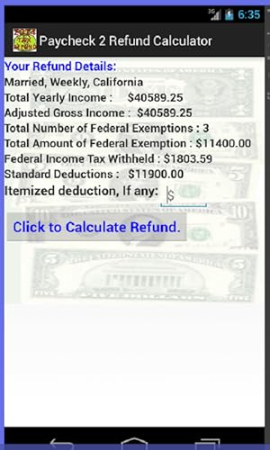 Federal Tax Refund Calculator