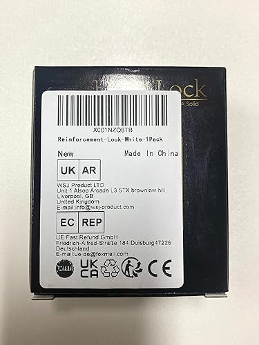 Miniatura 9 de AceMining La cerradura de refuerzo de puerta soporta 800 libras de fuerza, cerradura de puerta extra blanca con 8 tornillos evita la entrada no