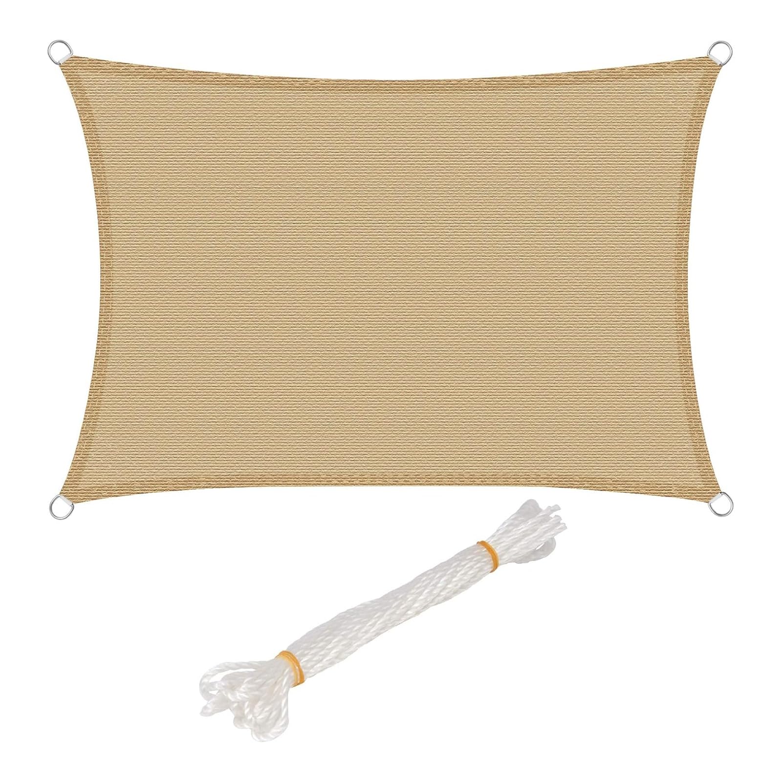WOLTU Sonnensegel Premium HDPE Wetterbeständig Atmungsaktiv 95% UV Schutz Segeltuch 180 g/m² Sonnenschutz Schattenspender für Balkon Terrasse Garten, mit Befestigungsseilen