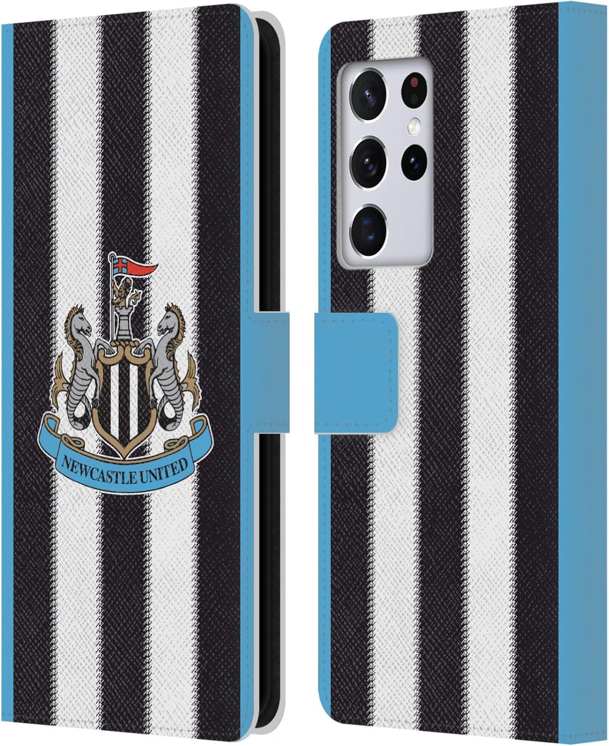 Head Case Designs Officially Licensed Newcastle United Football Club Home 2025/26 Crest Kit Leather Wallet Case Compatible with Samsung Galaxy S21 Ultra 5G