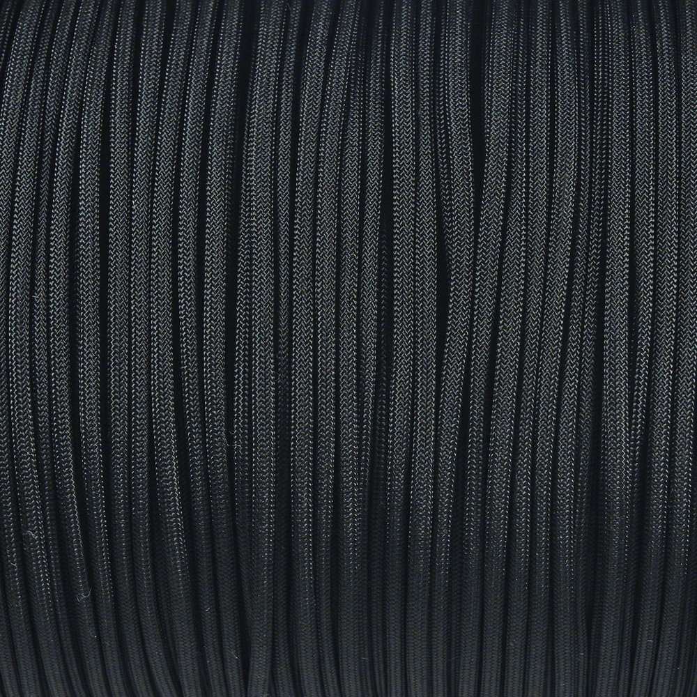 1000' Foot Spool Black Parachute Cord 7-Strand Core 550 Cord by PARACORD PLANET