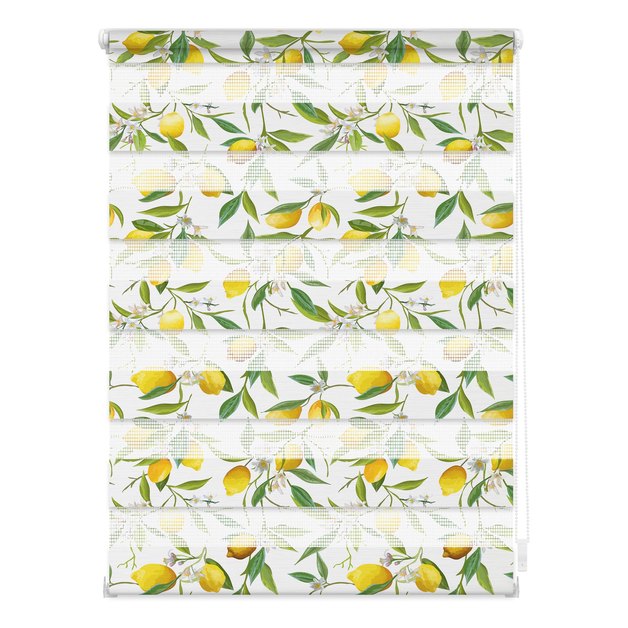Lichtblick Doppelrollo Klemmfix ohne Bohren – Motiv Limone, gelb/grün, 45 x 150 cm