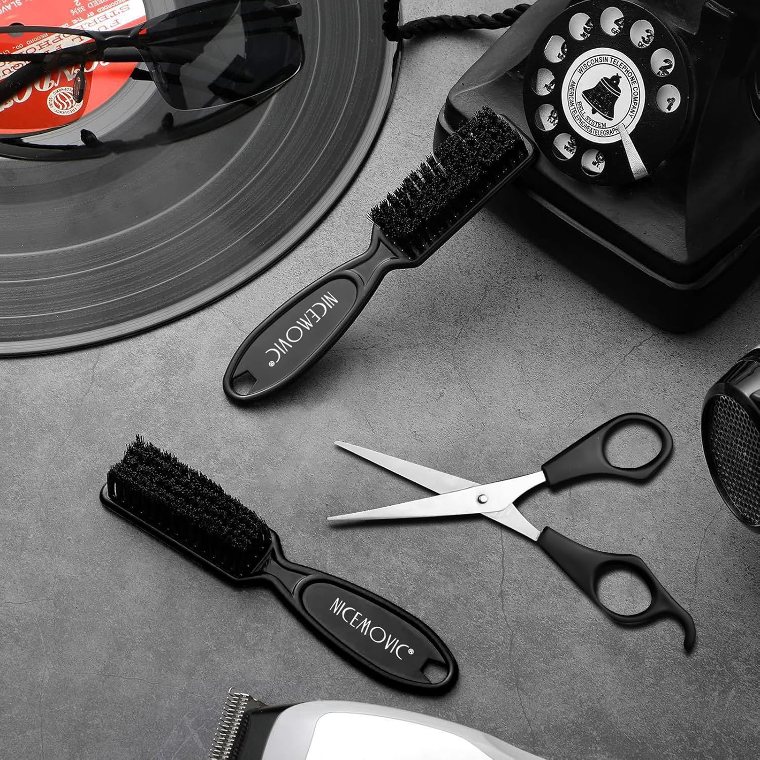 Barber Clipper Brushes, Plastic Handle Nylon Bristles Cleaning