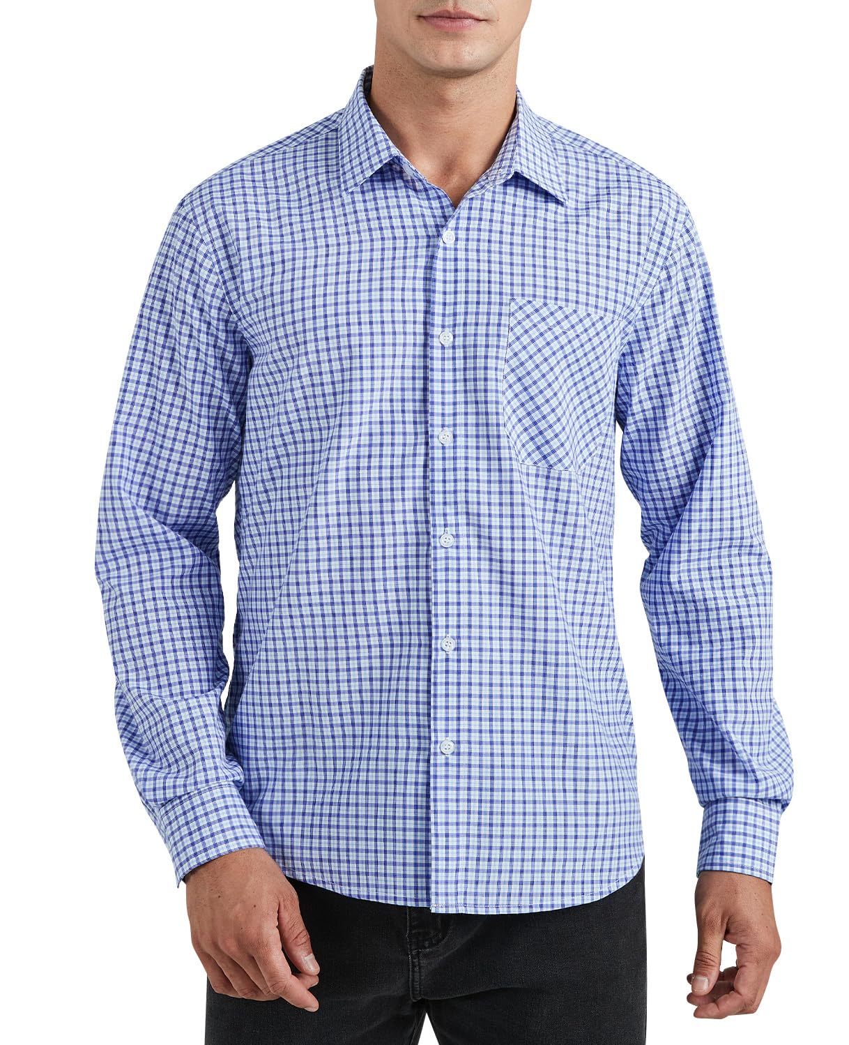 Enlision Camisa Hombre Manga Larga Camisas Cuadros Casual Clásica con Botones Bolsillo Camisa Leñador para Hombre Regular Fit S-6XL