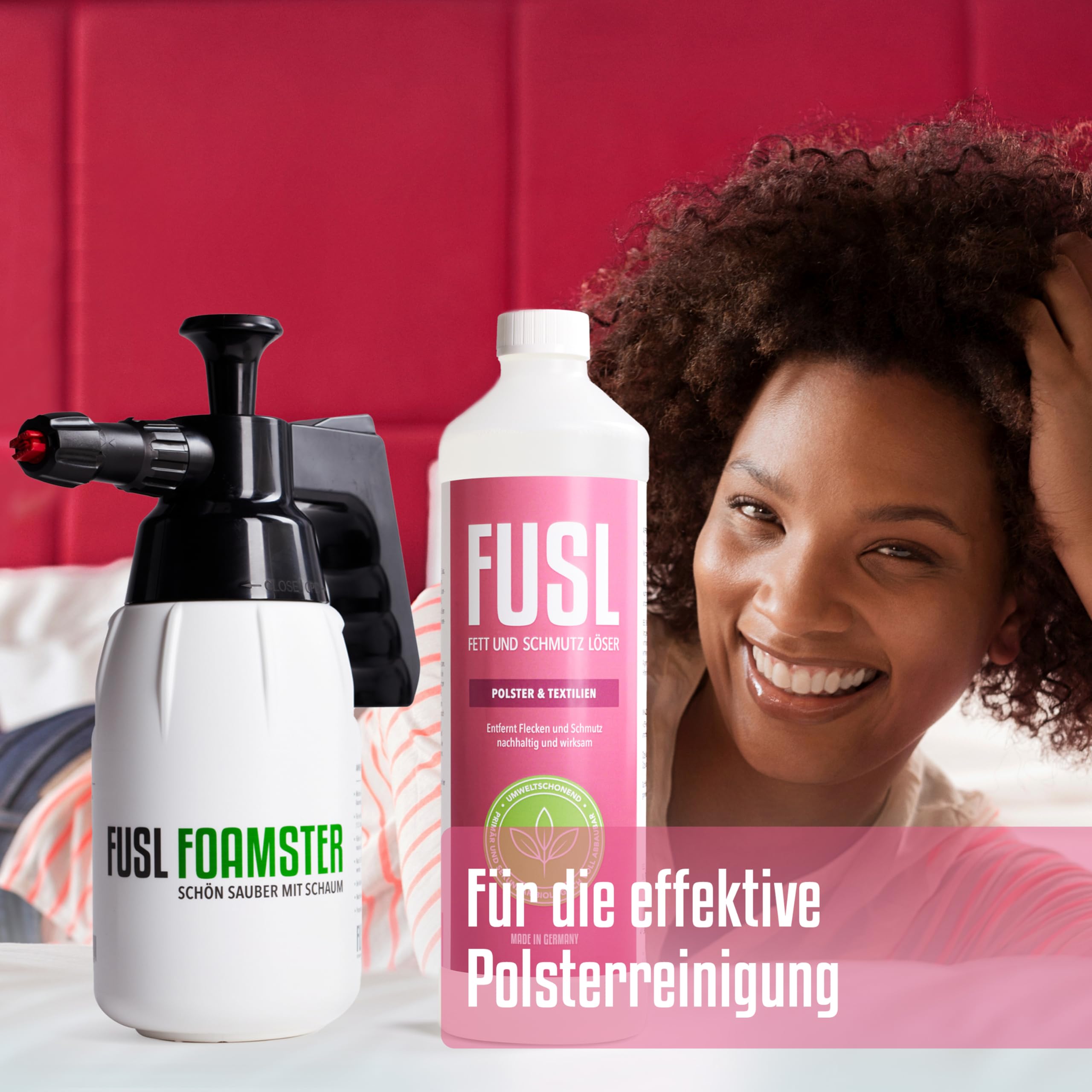 Polsterreiniger & Textilreiniger - Effektive Fleckenentfernung für Sofa, Auto, Sessel & Couch - Schnelltrocknend, geruchsneutral & ohne aggressive Chemikalien - Reiniger Set Made in Germany