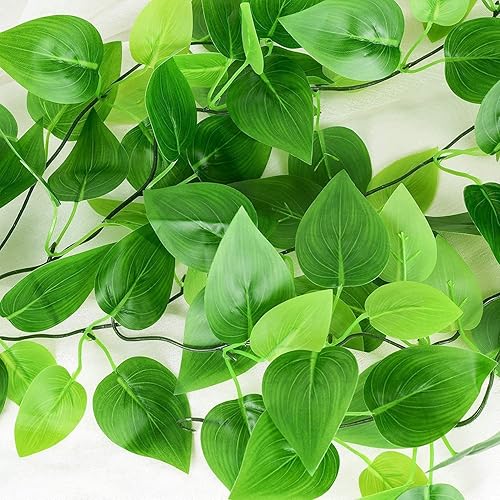 Miniatura 3 de Toprooms 4 piezas de plantas falsas colgantes, plantas artificiales grandes, plantas colgantes artificiales, plantas colgantes artificiales, plantas