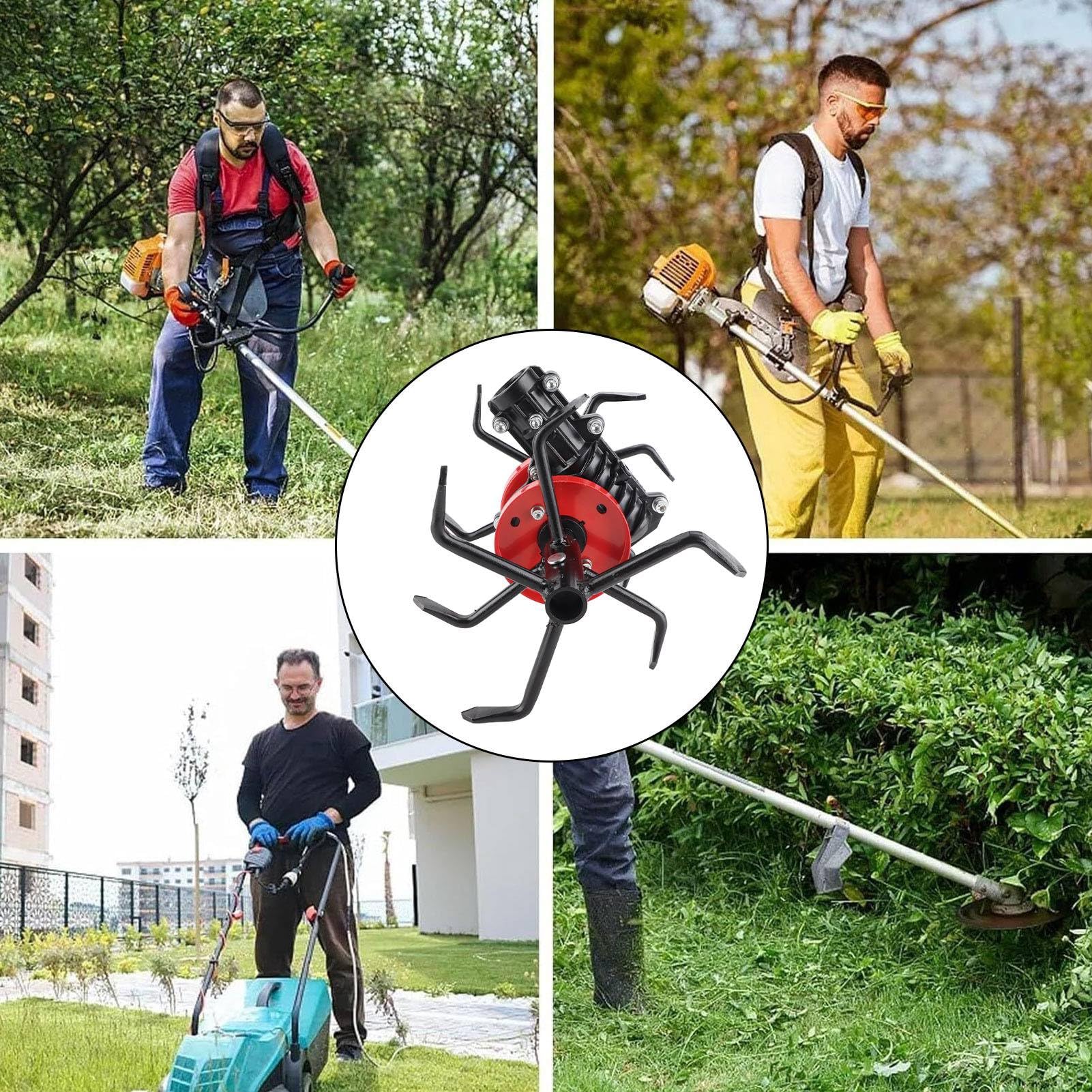 Rueda de Césped para Desbrozadora, Herramienta de Jardín con Accesorio Universal con Accesorio para Cortacésped de 6 Garras para Eliminación de Malas Hierbas, Aflojamiento del