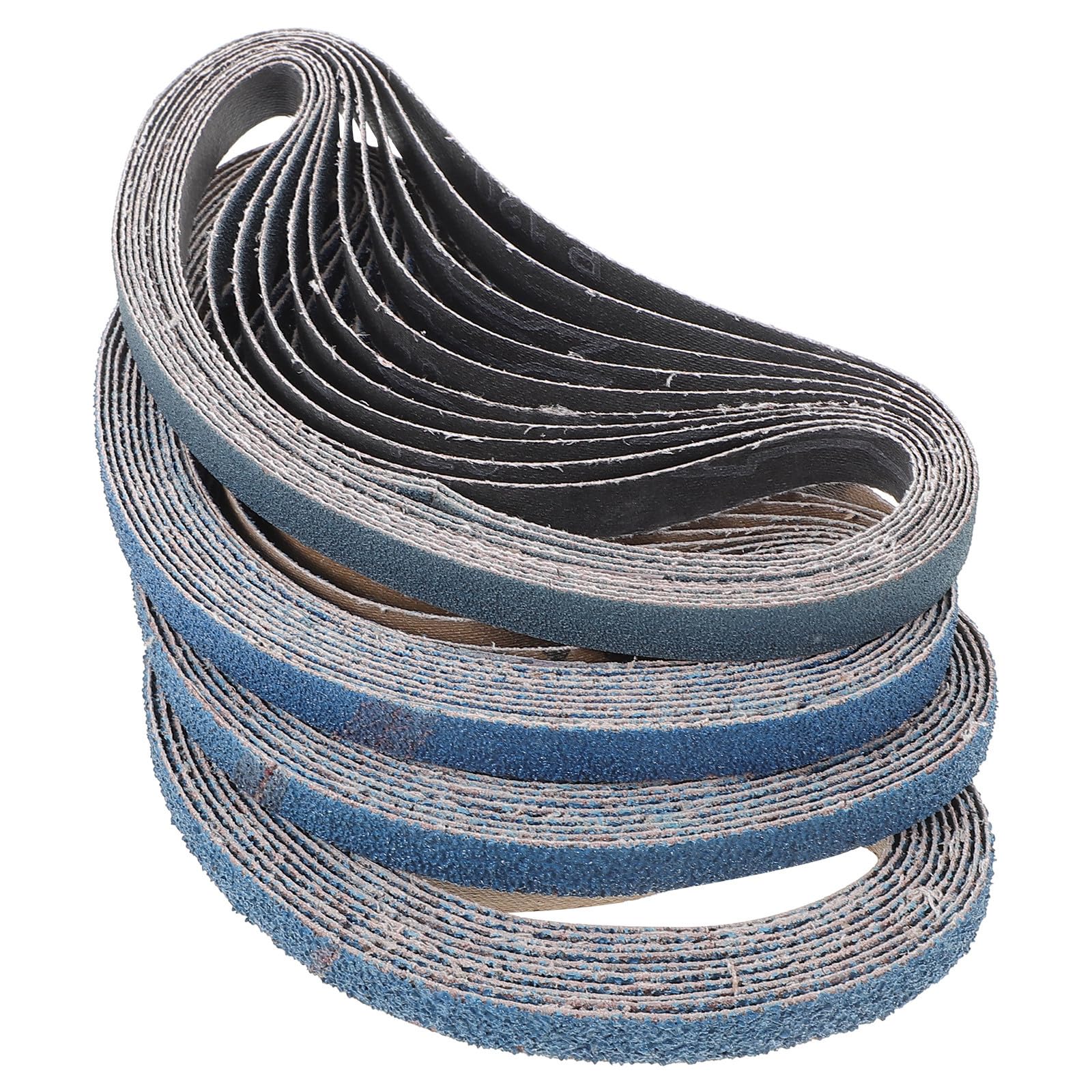 Bandas de Lijado Azules para Acero Inoxidable Grano Abrasivo, 40 Piezas de Tela y Piedra Arenisca para Pulidora, Adecuado para Industria y Reparación Automotriz