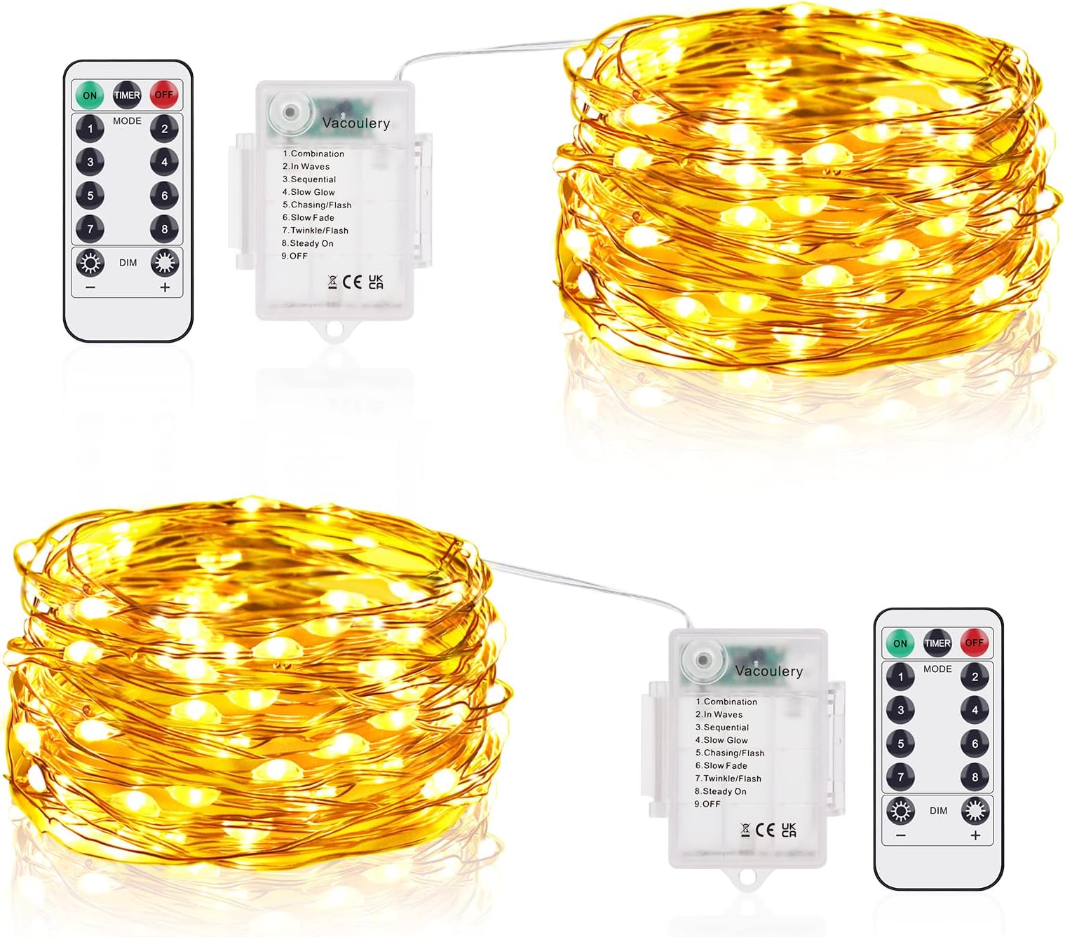 6 Luci LED A Batteria Con Timer - Ghirlande 3mt 30 LED Per Decorazioni Feste - Foto 5