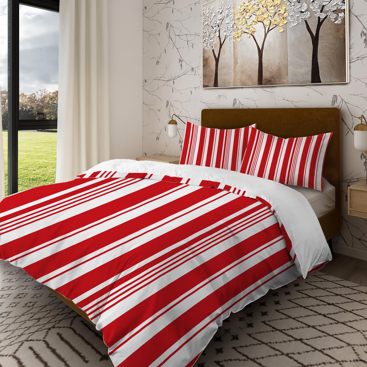 Amazon.com: Batmerry Red Christmas Candy Cane King Size 3 Pieces  display picture 1